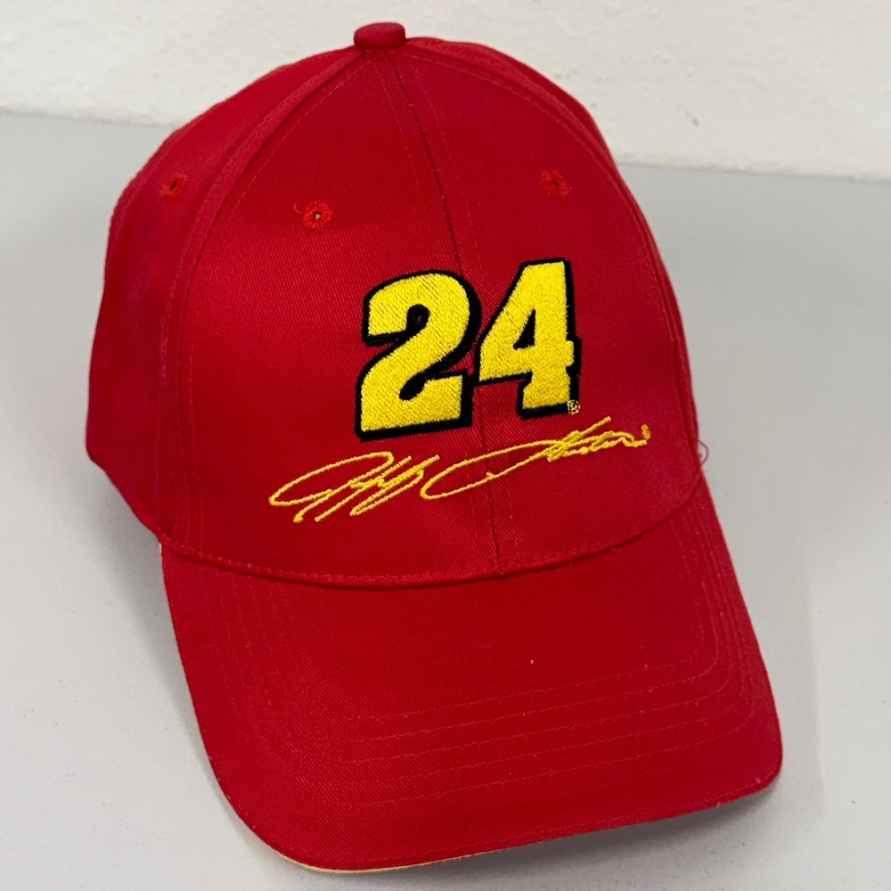 NASCAR Jeff Gordon #24 Hat Racing Cap Adult Red Adjustable‎
